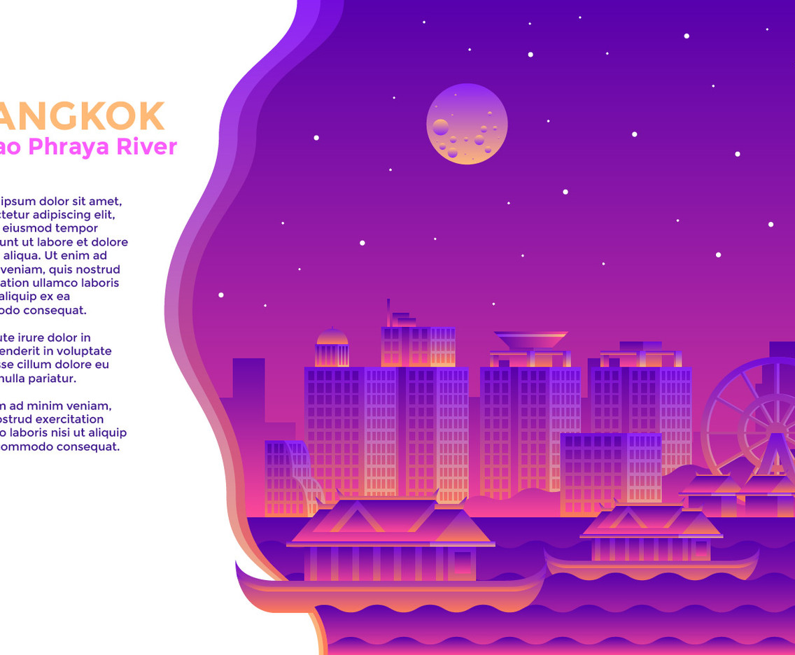 Chao Phraya River Bangkok Vector