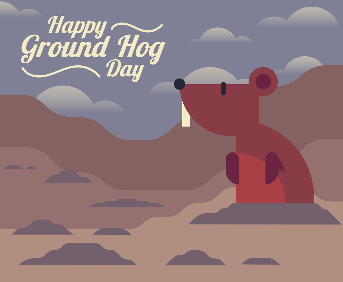 Ground Hog Day Illustration