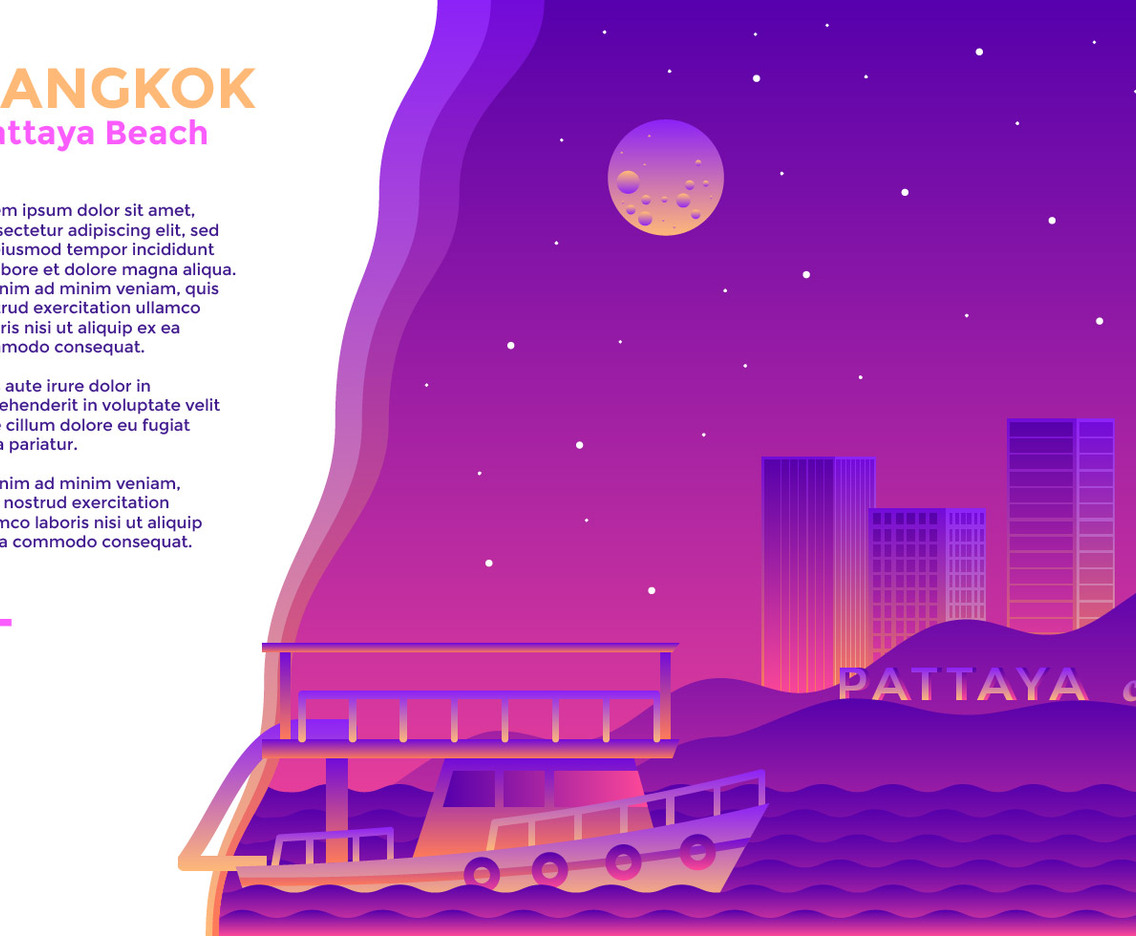 Pattaya Beach Bangkok Vector
