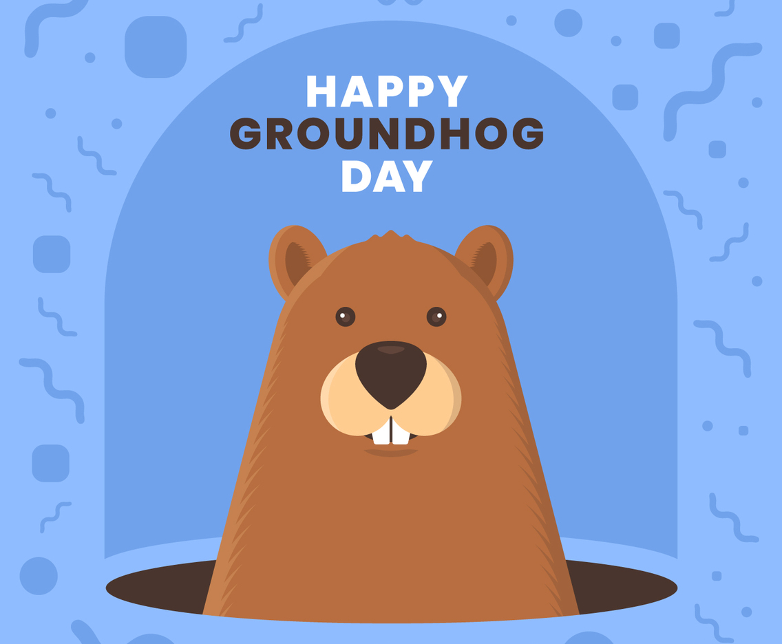 Ground Hog Funny Cute Design Card Template Invitations