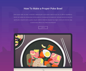 Poke bowl healthy food illustration.