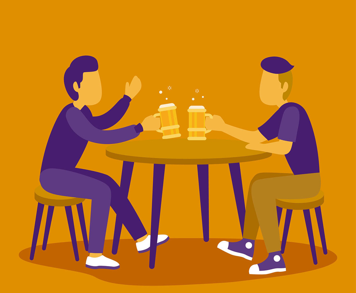 Guys Drinking Beer Vector