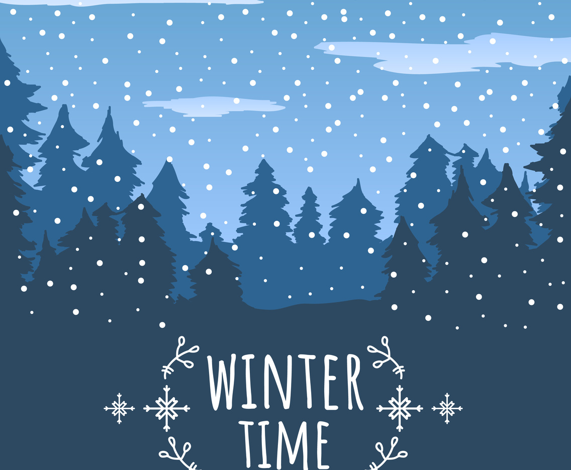 Winter Time Vector Background