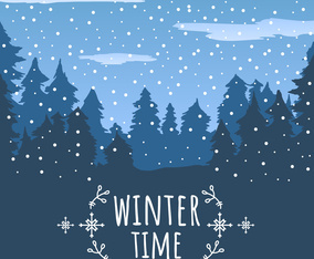Winter Time Vector Background