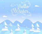 Hello Winter Vector Background