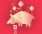 Chinese New Year Origami Style. Year of the Pig