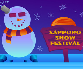 Amazing Sapporo Snow Festival Vectors