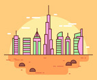Simple Landscape Dubai Vector
