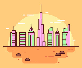 Simple Landscape Dubai Vector
