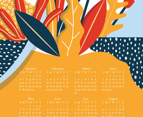 2019 Printable Calendar Vector Design