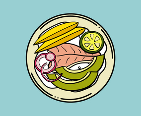 Hand-drawn Fish Poke Bowl