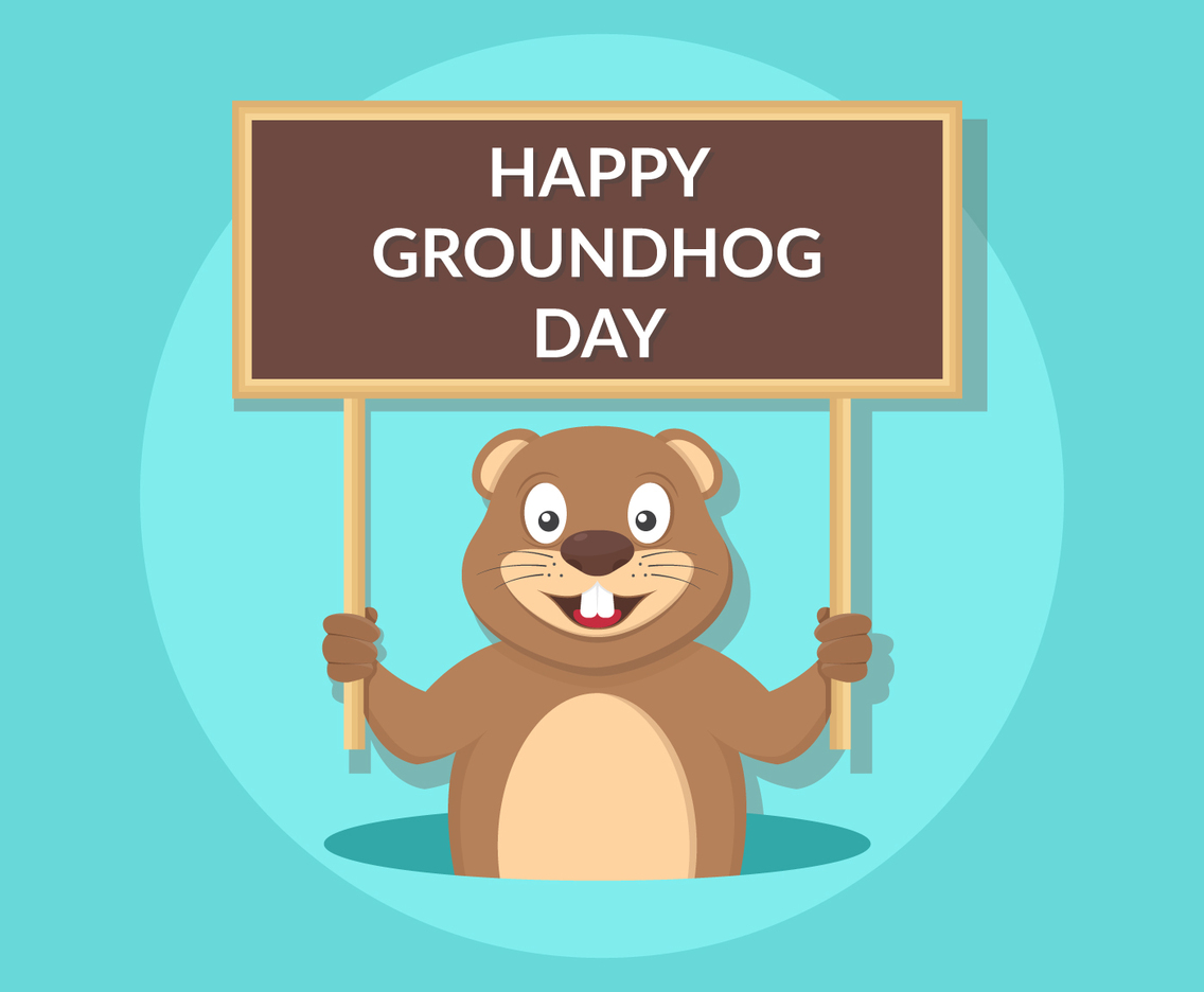 Groundhog Day Vector Illustration