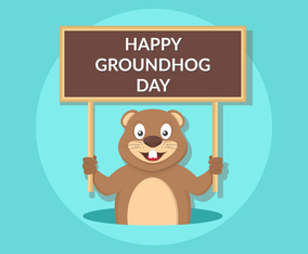 Groundhog Day Vector Illustration