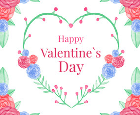 Cute Floral Valentine Heart