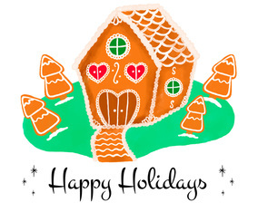 Gingerbread House With Tree