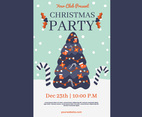 Cuter Christmas Flyer Template With Tree And Snow