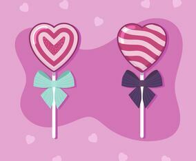 Valentine Candy Hearts Vector