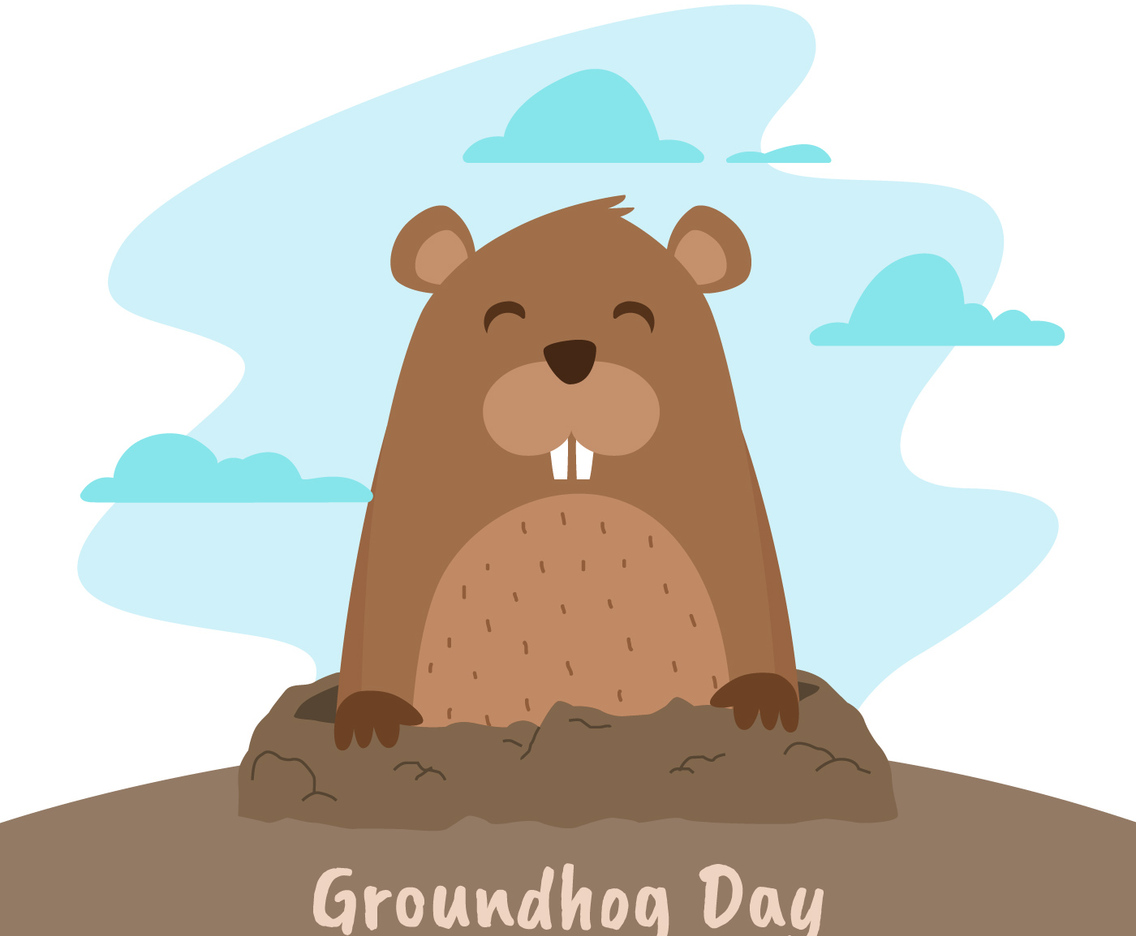 Ground Hog Day Vector Illustration