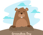 Ground Hog Day Vector Illustration