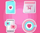 Valentines Day Elements Set Vector