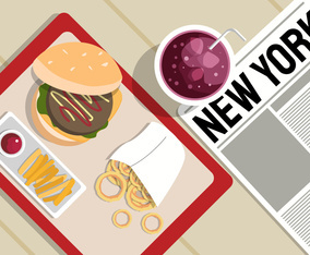New York Food Background Illustration
