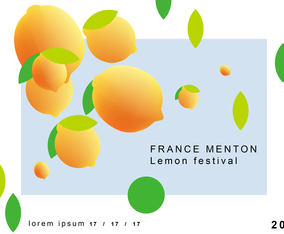Menton France Lemon Festival Vector Design