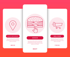 Order Food Online Timeline Mobile App Template Illustration