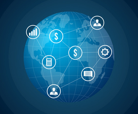 Global Company Network Vector Illustration