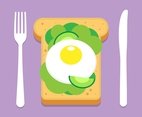 Avocado Toast With Fried Egg Illustration