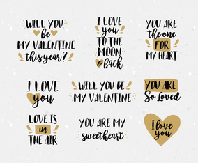 Vector Valentine's Day Messages