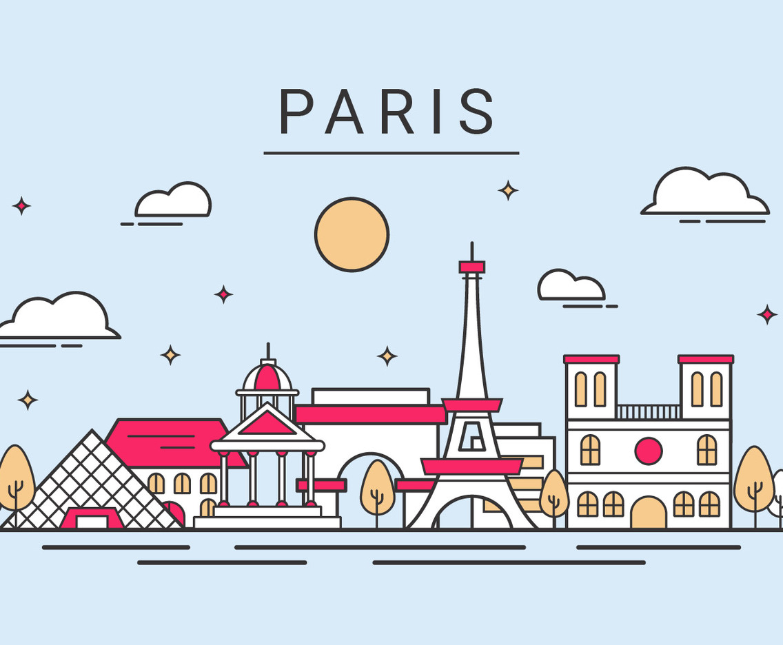 Paris City Skyline Vector