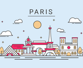 Paris City Skyline Vector