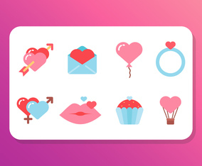 Valentines Day Elements Vector