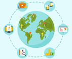 International Business Around the  World Concept Vector