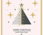 Linear Merry Christmas And Happy New Year Card