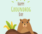Happy Groundhog Day Vector