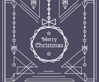 Linear Christmas Card Vector
