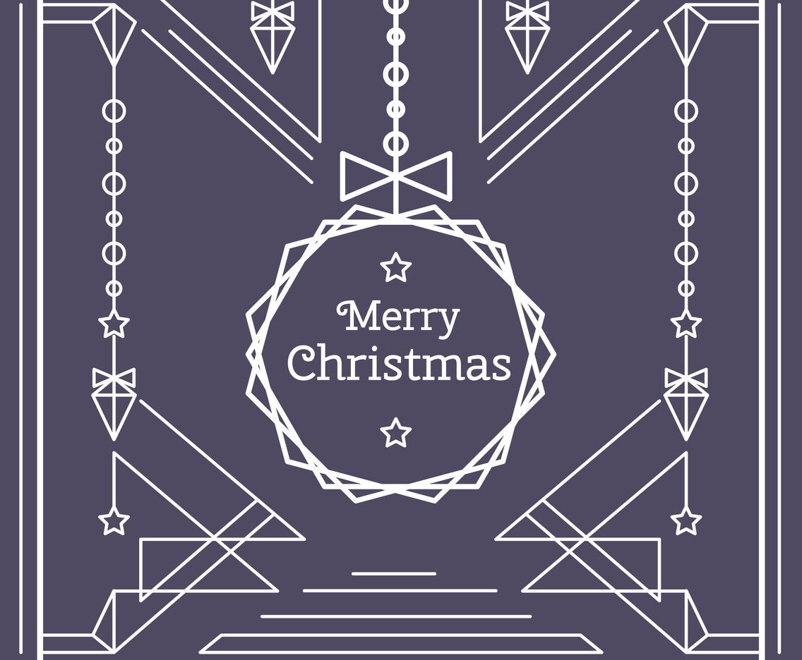 Linear Christmas Card Vector