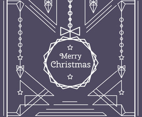 Linear Christmas Card Vector