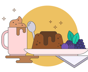 Coffee And Dessert Vector