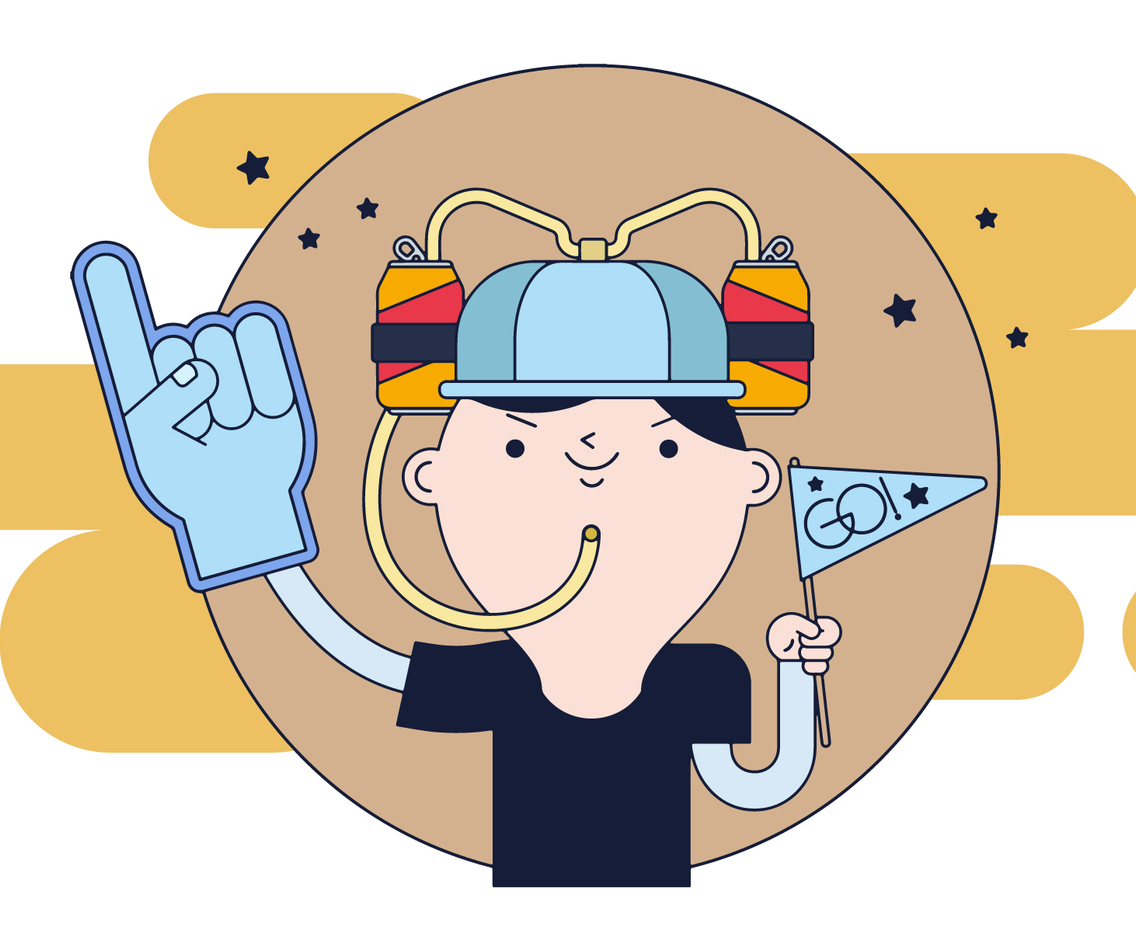 Beer Hat Fan Vector