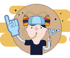Beer Hat Fan Vector