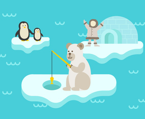 Eskimos Vector Illustration