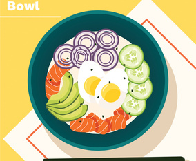 Poke Bowl Vector Design