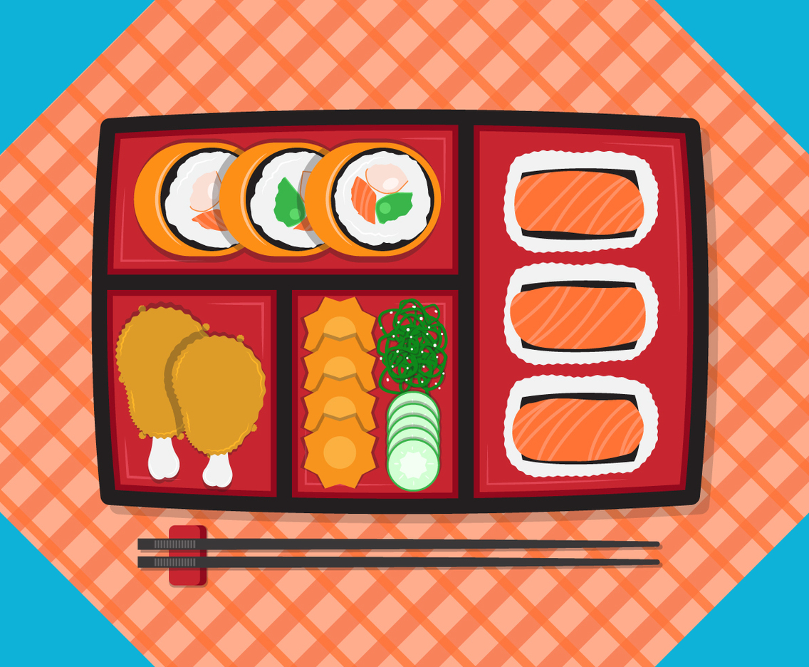Bento Box Vector Illustration