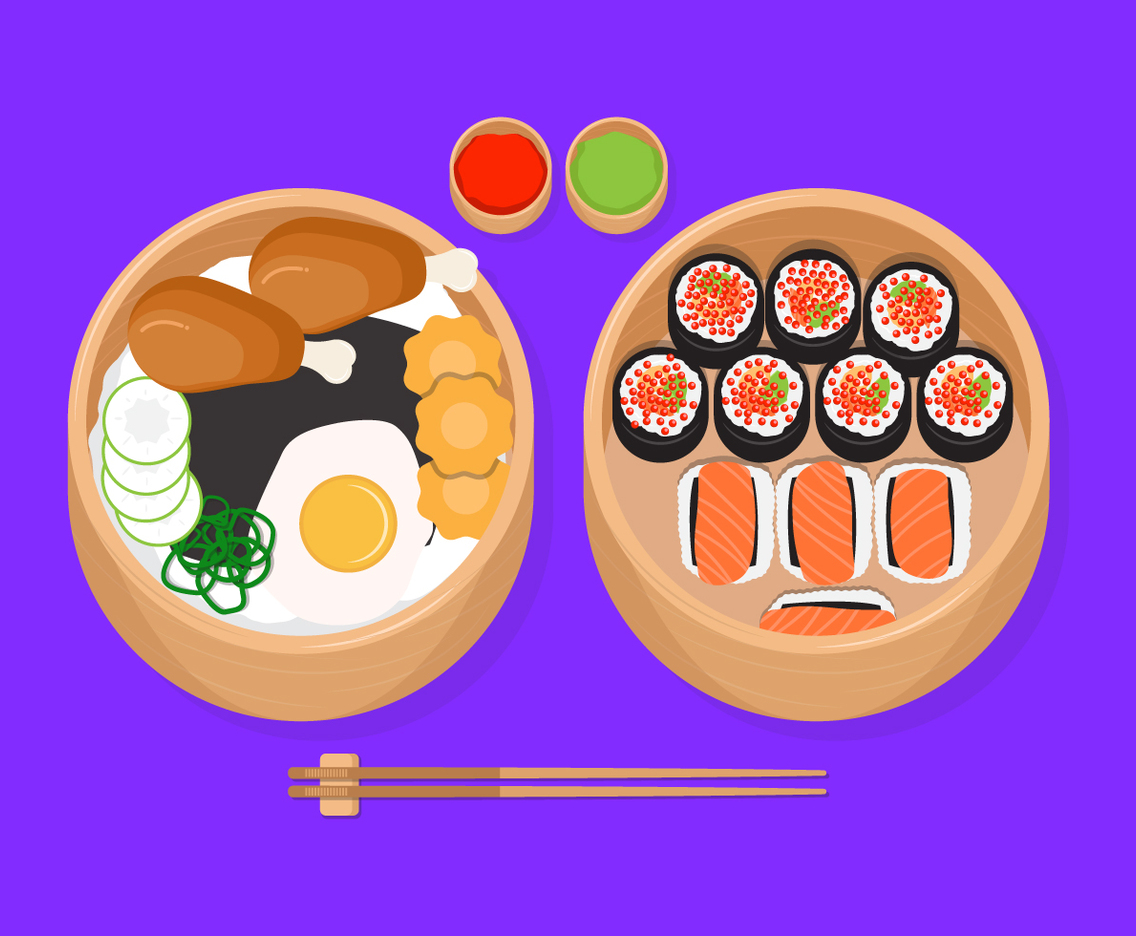 Bento Box Vector Illustration