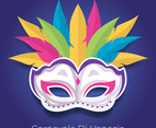 Carnival Mask With Colorful Feathers Vector Illustration