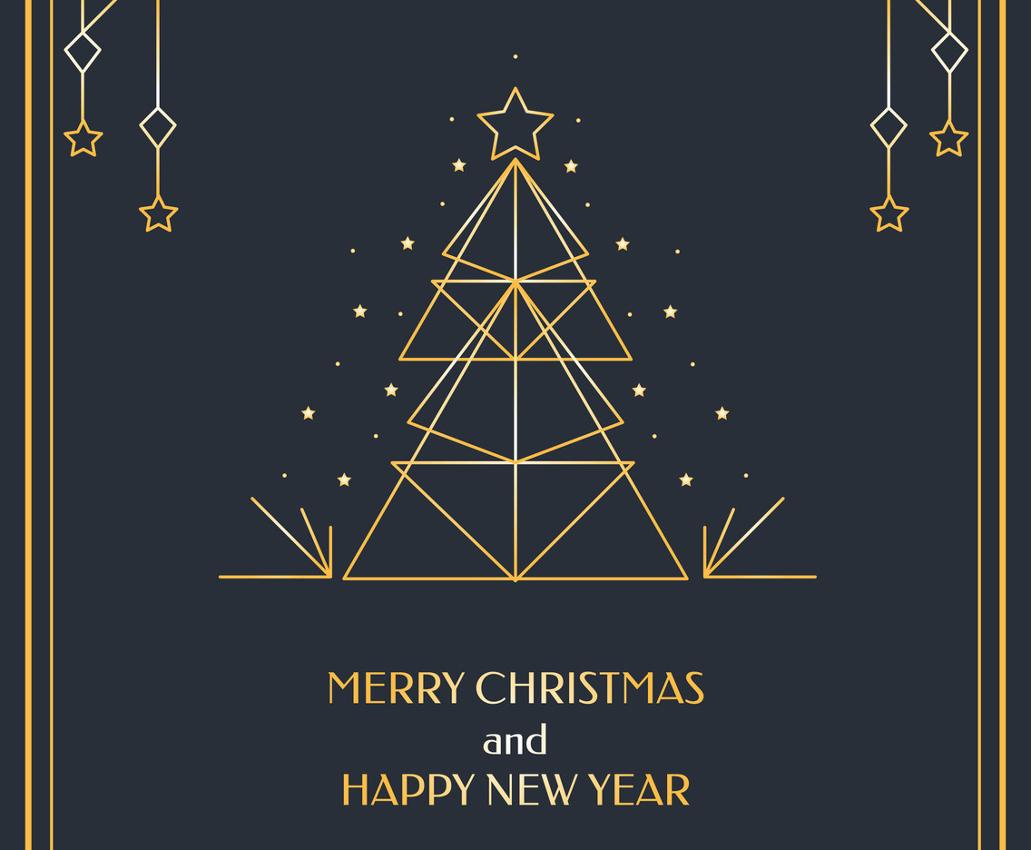 Geometric Holiday Card Vector