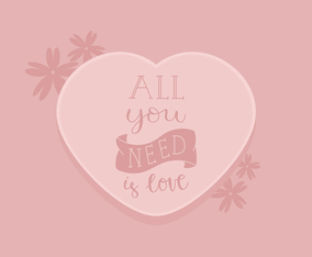 Pink Heart Love Card