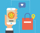 Flat Mobile Ordering Food